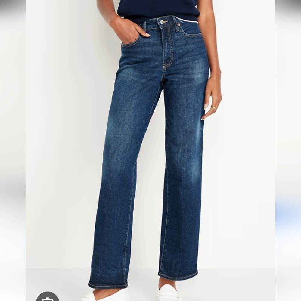 Old navy og loose high rise.Straight leg jeans Dark Wash - Picture 2 of 12